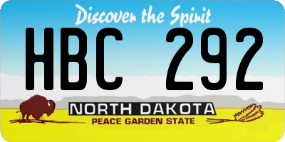 ND license plate HBC292
