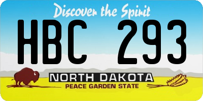 ND license plate HBC293