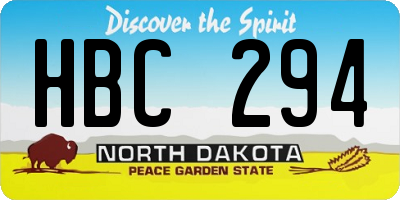 ND license plate HBC294