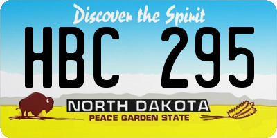 ND license plate HBC295