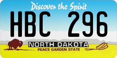 ND license plate HBC296
