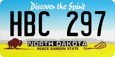 ND license plate HBC297