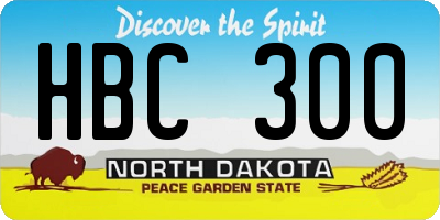 ND license plate HBC300