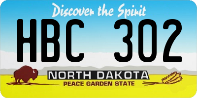 ND license plate HBC302