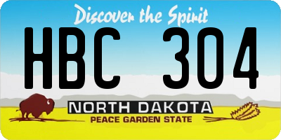 ND license plate HBC304