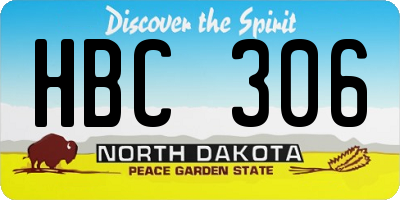 ND license plate HBC306