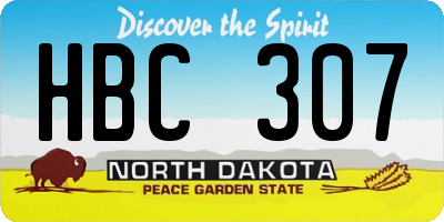 ND license plate HBC307