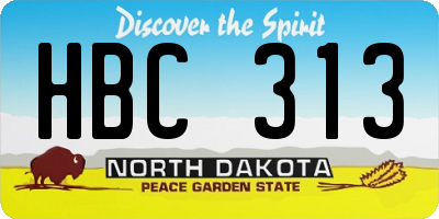 ND license plate HBC313