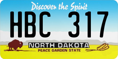 ND license plate HBC317