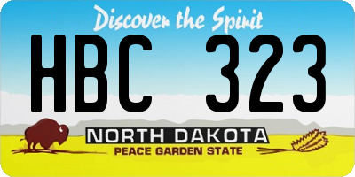 ND license plate HBC323