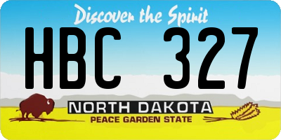 ND license plate HBC327