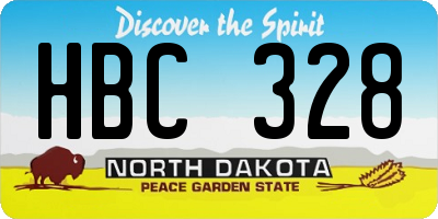ND license plate HBC328