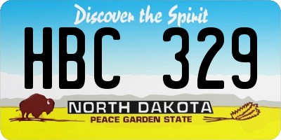 ND license plate HBC329