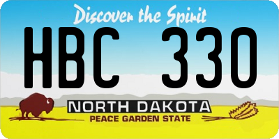 ND license plate HBC330