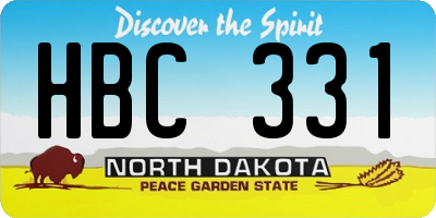 ND license plate HBC331