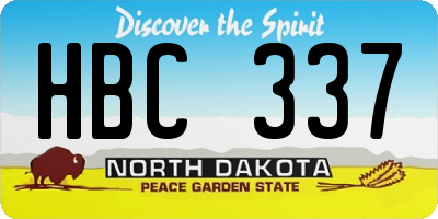 ND license plate HBC337