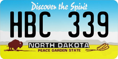 ND license plate HBC339