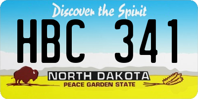 ND license plate HBC341