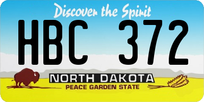 ND license plate HBC372