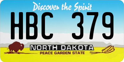 ND license plate HBC379