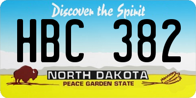 ND license plate HBC382