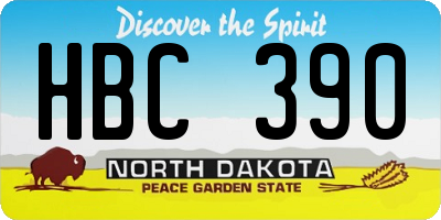 ND license plate HBC390