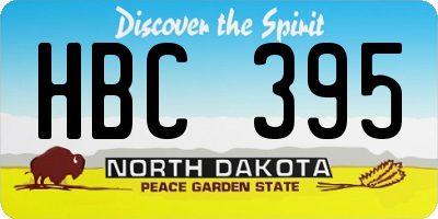 ND license plate HBC395