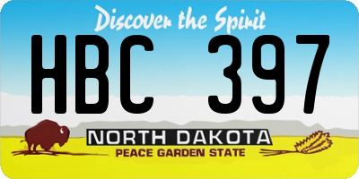 ND license plate HBC397