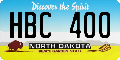 ND license plate HBC400