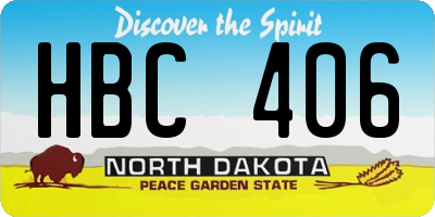 ND license plate HBC406