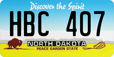 ND license plate HBC407