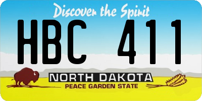 ND license plate HBC411