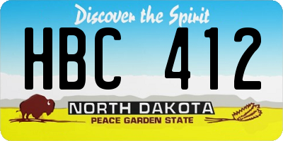 ND license plate HBC412