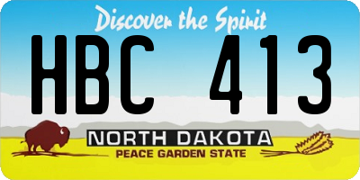 ND license plate HBC413