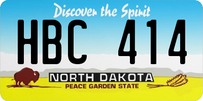 ND license plate HBC414