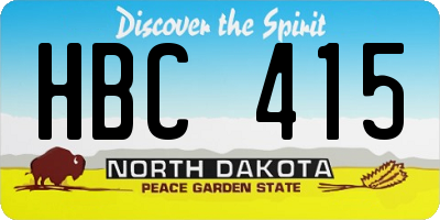 ND license plate HBC415