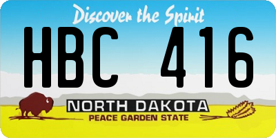 ND license plate HBC416
