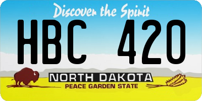 ND license plate HBC420