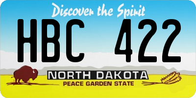 ND license plate HBC422