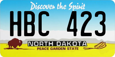 ND license plate HBC423