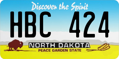 ND license plate HBC424