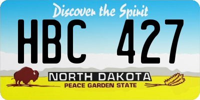 ND license plate HBC427