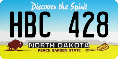 ND license plate HBC428