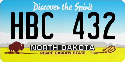 ND license plate HBC432