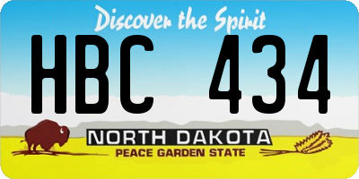 ND license plate HBC434