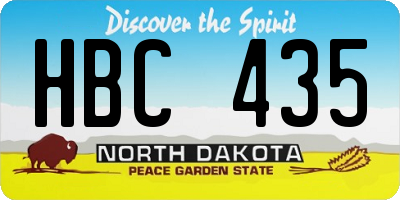 ND license plate HBC435