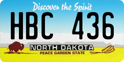 ND license plate HBC436