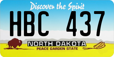 ND license plate HBC437