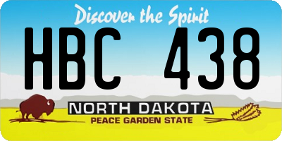 ND license plate HBC438