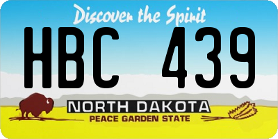 ND license plate HBC439